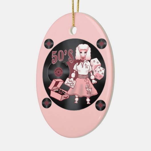 Een Retrorororoze roebel Keramisch Ornament (Links)