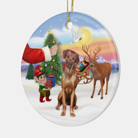 Een Rhodesian Ridgeback Keramisch Ornament (Links)