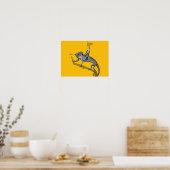 Een ridder die op een kameleon rijdt poster (Keuken)