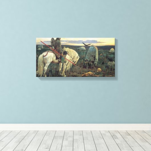 Een ridder op het kruispunt (door Viktor Vasnetsov Canvas Afdruk (Insitu (Houten vloer))