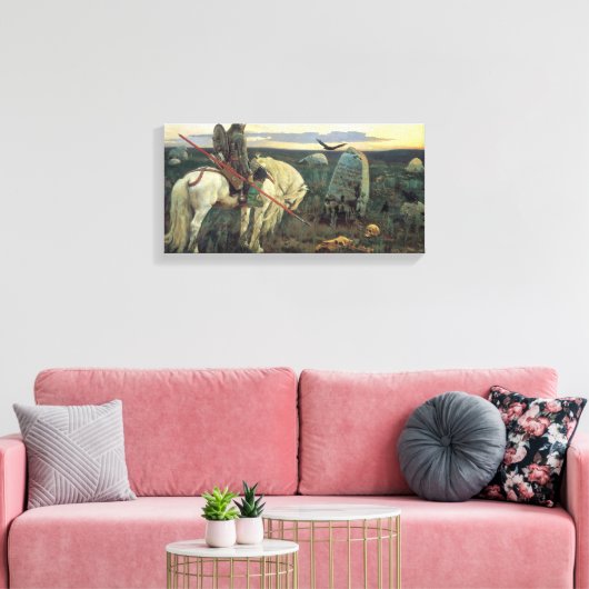 Een ridder op het kruispunt (door Viktor Vasnetsov Canvas Afdruk (Insitu (Woonkamer))