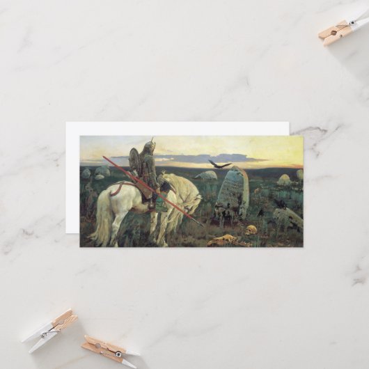 Een ridder op het kruispunt (door Viktor Vasnetsov Kaart (Voorkant / Achterkant in situ)