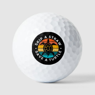 Een riem overslaan Een schildpad opslaan Golfballen