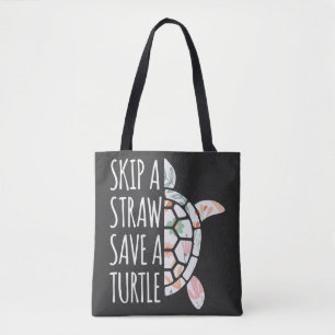 Een riem overslaan, een schildpad opslaan tote bag