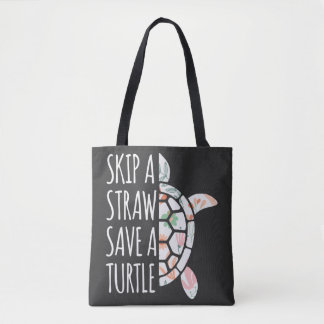 Een riem overslaan, een schildpad opslaan tote bag