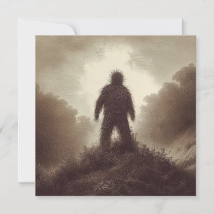 Een rieten Man op Hill Folk Horror Antiek Kaart