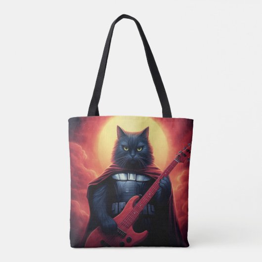 Een Riff dat de Kosmos Schudt | Galactische Kat He Tote Bag (Achterkant)