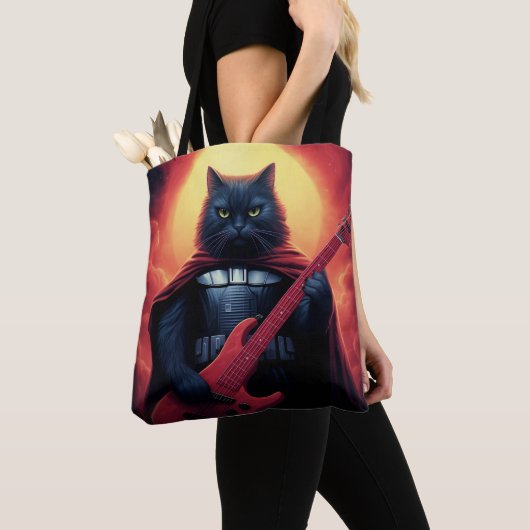 Een Riff dat de Kosmos Schudt | Galactische Kat He Tote Bag (Dichtbij)