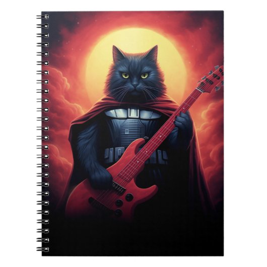 Een Riff dat de Kosmos Schudt | Galactische Kat Lo Notitieboek (Voorkant)