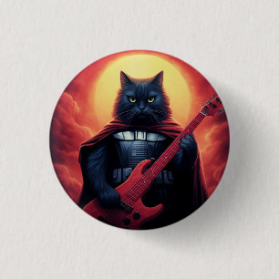 Een Riff dat de Kosmos Schudt   Galactische Kat Lo Ronde Button 3,2 Cm