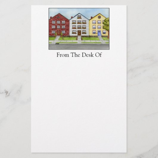Een rij dakpannen briefpapier (Voorkant)