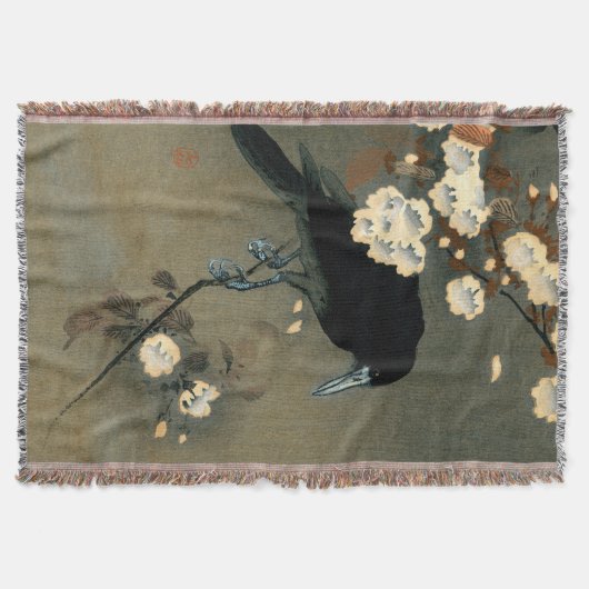 Een rij en bloesem van Ohara Koson Throw Blanket Deken (Voorkant)