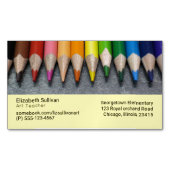 Een rij gekleurde pennen. magnetisch visitekaartje (Voorkant)