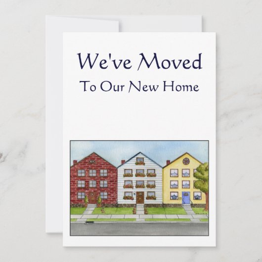 Een rij huizen die we hebben verplaatst aankondiging (Voorkant)