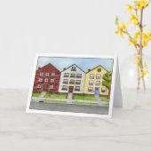 Een rij huizen Kaart (Gele Bloem)