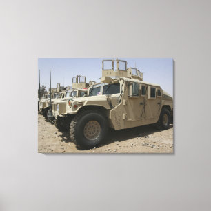 Een rij humvees van het Militaire Politiek van de Canvas Afdruk