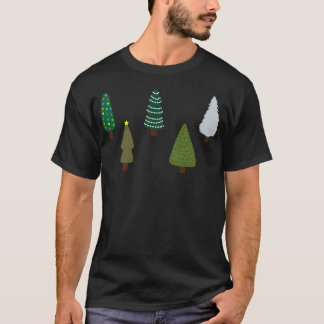 Een rij kerstbomen t-shirt