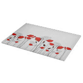 Een rij rode papavers snijplank (Hoek)