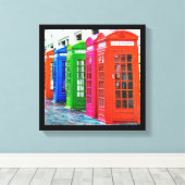 Een rij van de Heldergekleurde Kaders van de Telef Canvas Afdruk (Insitu (Houten vloer))