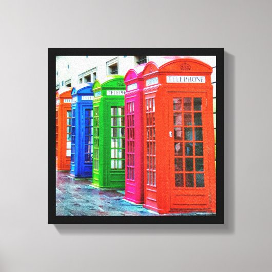 Een rij van de Heldergekleurde Kaders van de Telef Canvas Afdruk (Voorkant)