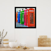 Een rij van de Heldergekleurde Kaders van de Telef Poster (Keuken)