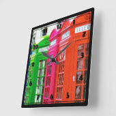 Een rij van de Heldergekleurde Kaders van de Telef Vierkante Klok (Hoek)