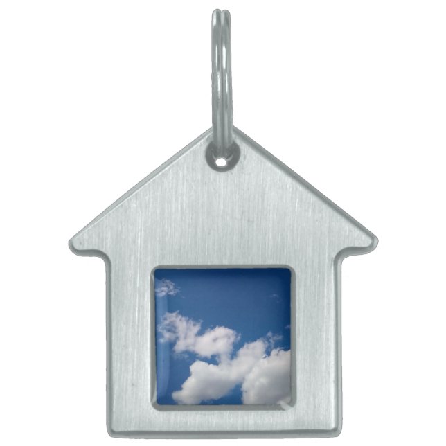 Een rij wolken huisdieren naamplaatje (Voorkant)