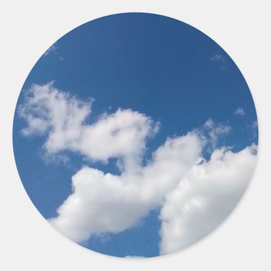 Een rij wolken ronde sticker (Voorkant)