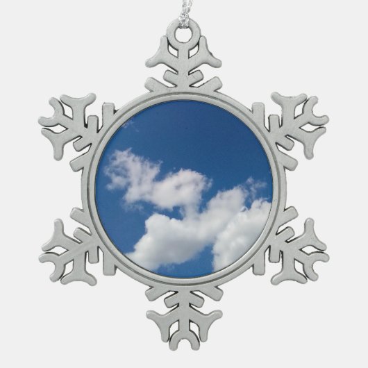 Een rij wolken tin sneeuwvlok ornament (Voorkant)