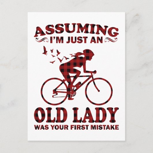 Een rijdende vrouw verondersteld dat ik gewoon een briefkaart (Voorkant)
