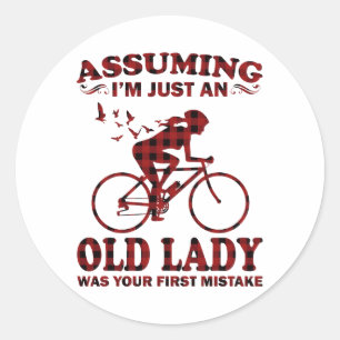 Een rijdende vrouw verondersteld dat ik gewoon een ronde sticker