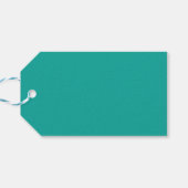 Een rijk blauwgroen groen gebied gemarkeerd door e cadeaulabel (Achterkant Horizontaal)