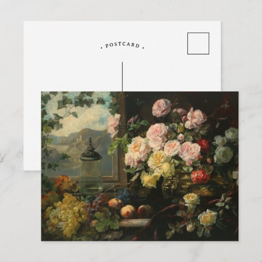 Een rijk boeket bloemen | Franz Xaver Birkinger Briefkaart (Voorkant / Achterkant)