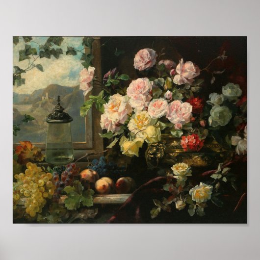 Een rijk boeket bloemen | Franz Xaver Birkinger Poster (Voorkant)