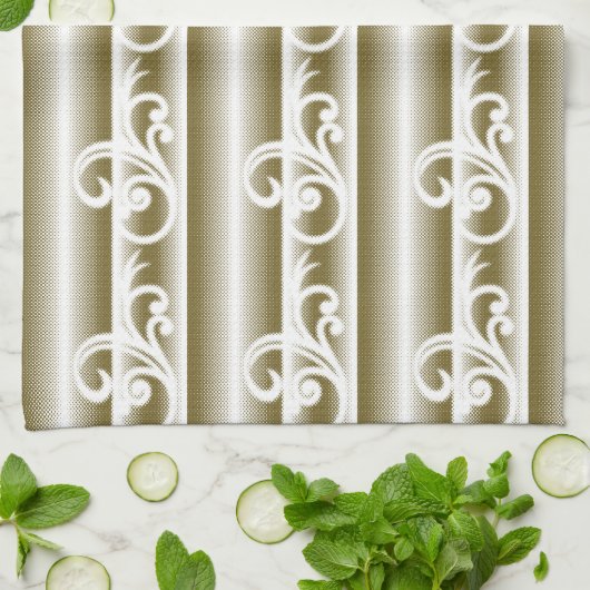 Een rijk gekleurd tapijt heeft een symmetrische ge theedoek (Gevouwen)