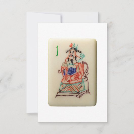 Een rijk Man - Mahjong Flower Kaart (Voorkant)