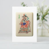 Een rijk Man - Mahjong Flower Kaart (Staand voorkant)