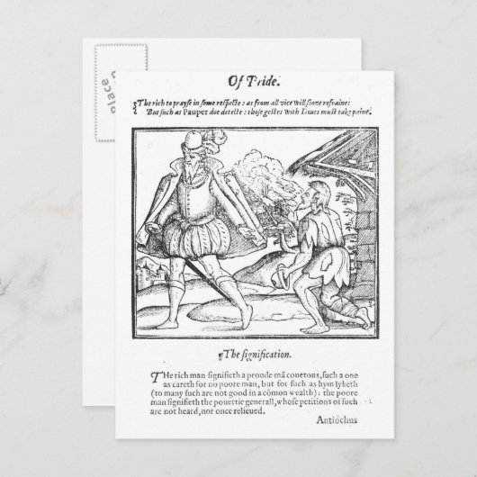 Een rijk Man schept een gekneusd bekertje Briefkaart (Voorkant / Achterkant)