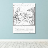 Een rijk Man schept een gekneusd bekertje Canvas Afdruk (Insitu (Houten vloer))