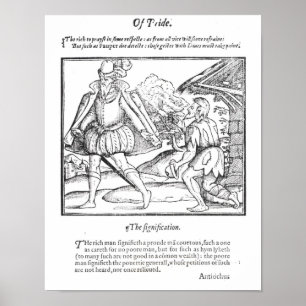 Een rijk Man schept een gekneusd bekertje Poster
