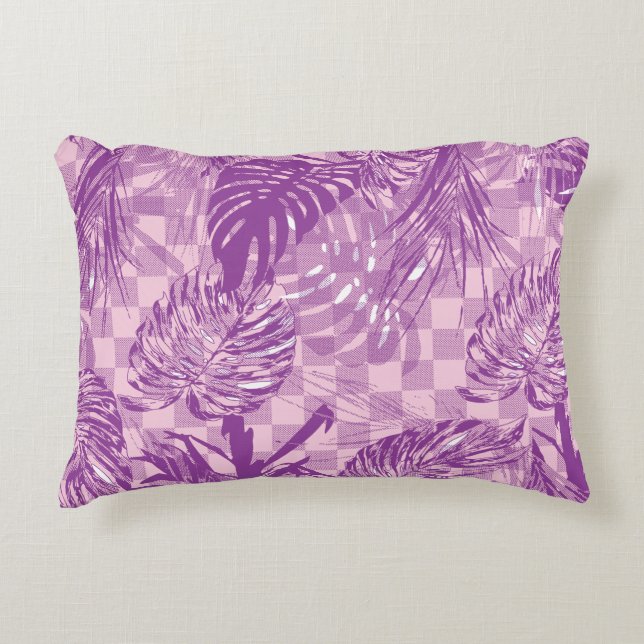 Een rijk patterend textielontwerp met tinten accent kussen (Voorkant)