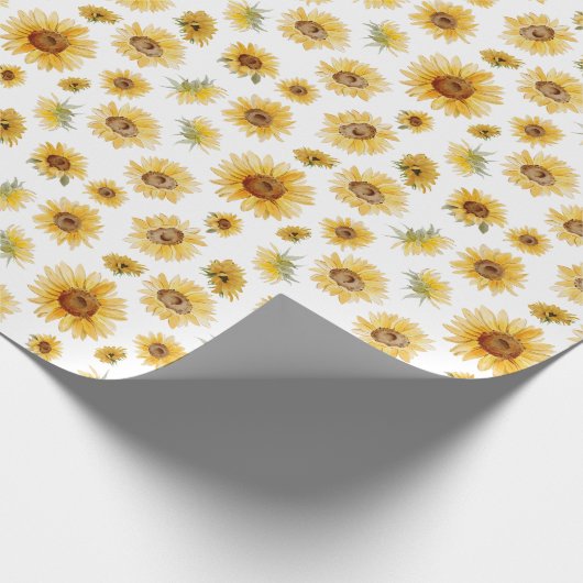 Een rijk zonnebloempatroon cadeaupapier (Hoek)