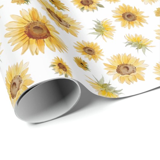 Een rijk zonnebloempatroon cadeaupapier (Rol Hoek)