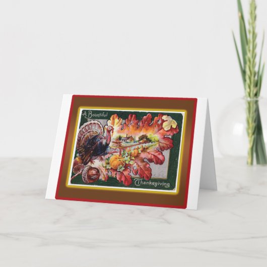 Een rijkelijke Thanksgiving Feestdagen Kaart (Voorkant)