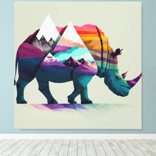 Een Rijnkunst gemengd met Natuur. Canvas Afdruk (Insitu (Houten vloer))