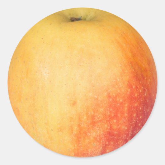 Eén rijpe appel ronde sticker (Voorkant)