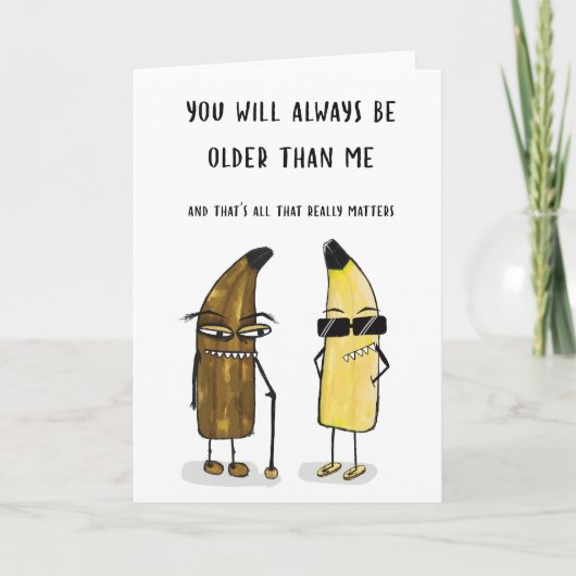 Een rijpe oude verjaardag Kaart (Voorkant)