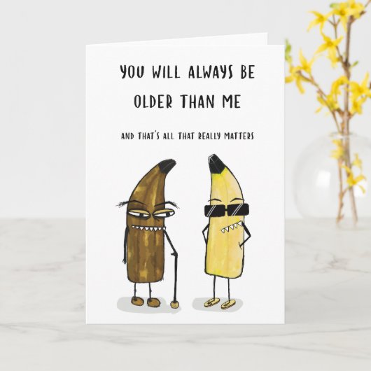 Een rijpe oude verjaardag Kaart (Gele Bloem)