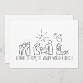 Een rilling van hoop Kerststallenschets Feestdagenkaart (Voorkant / Achterkant)