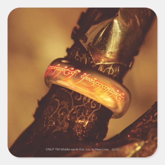 ÉÉN RING OM HEN ALLE™ TE REGULEREN VIERKANTE STICKER (Voorkant)